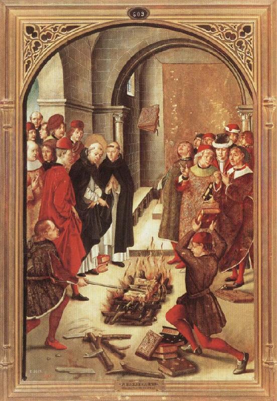 BERRUGUETE, Pedro Scenes from the Life of Saint Dominic:The Burning of the Books Spain oil painting art